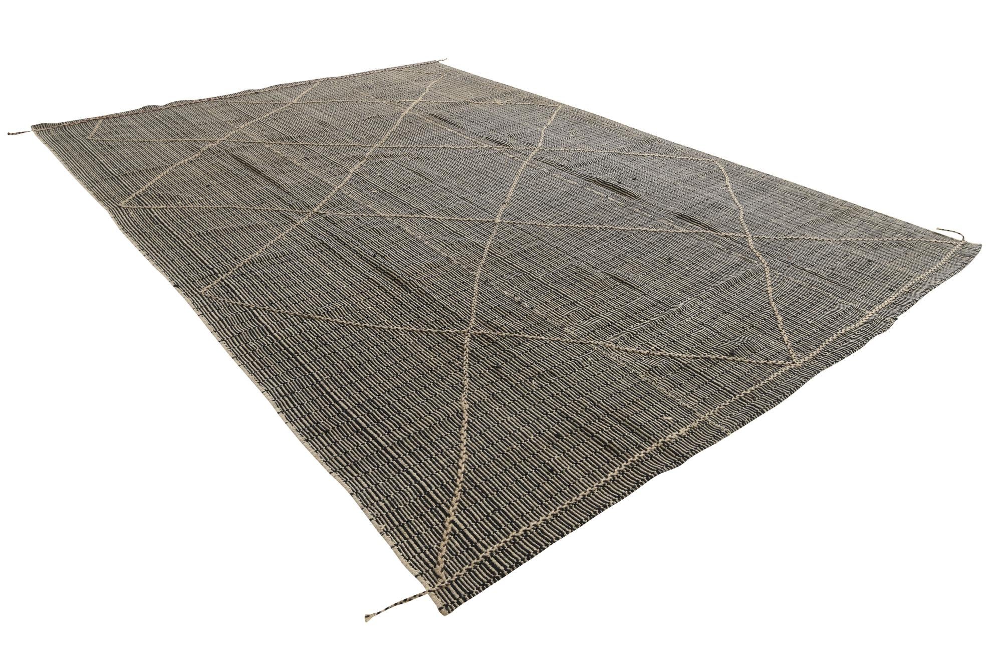 8' 7 x 12' 3 Hand Knotted Moroccan Wool Rug