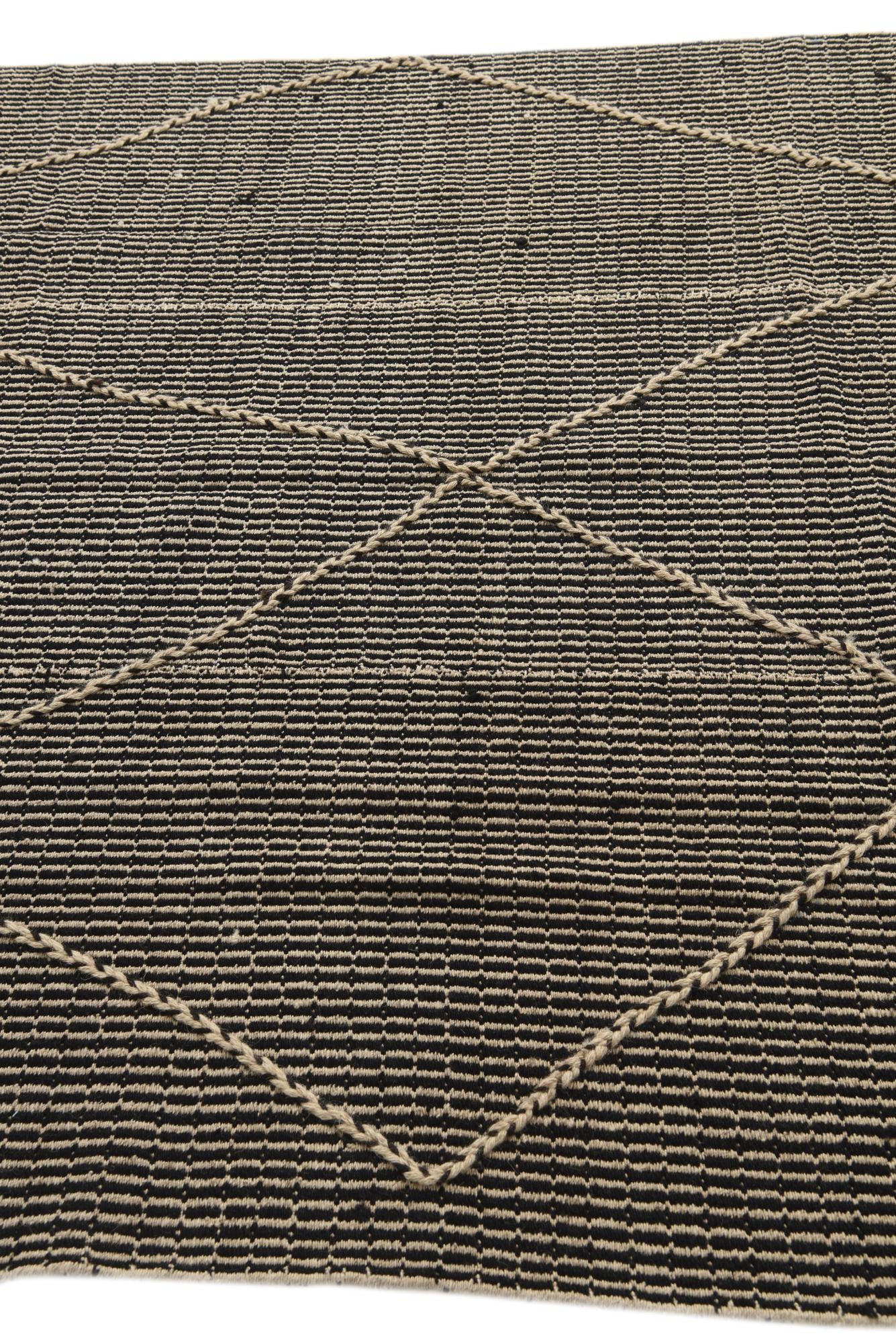 5' 10 x 9' 8 Hand Knotted Moroccan Wool Rug