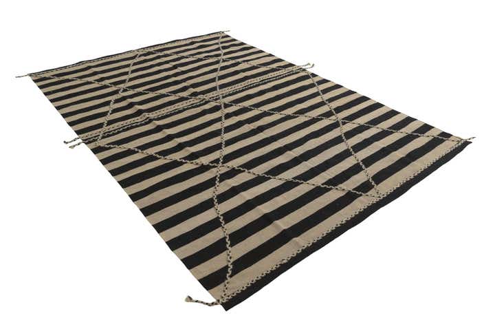 6' 8 x 9' 8 Hand Knotted Moroccan Wool Rug