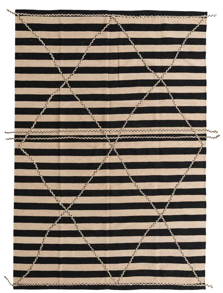 6' 8 x 9' 8 Hand Knotted Moroccan Wool Rug