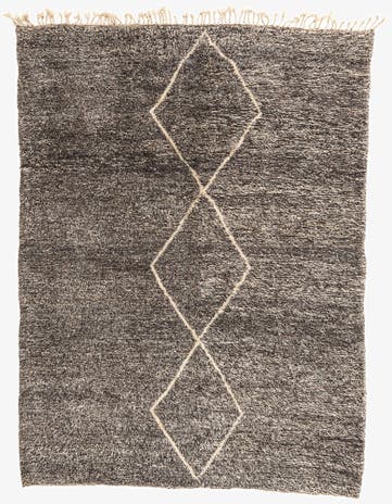 7' x 9' 3 Hand Knotted Moroccan Wool Rug