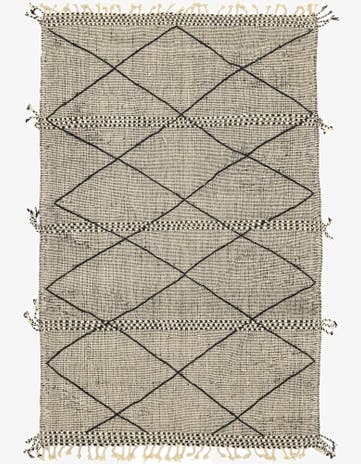 6' 3 x 9' 7 Hand Knotted Moroccan Wool Rug