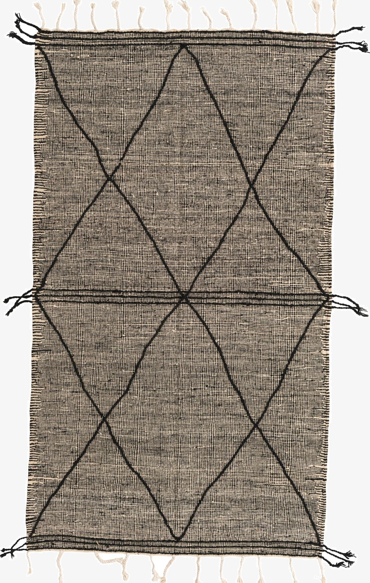 4' 9 x 8' 6  Hand Knotted Moroccan Wool Rug