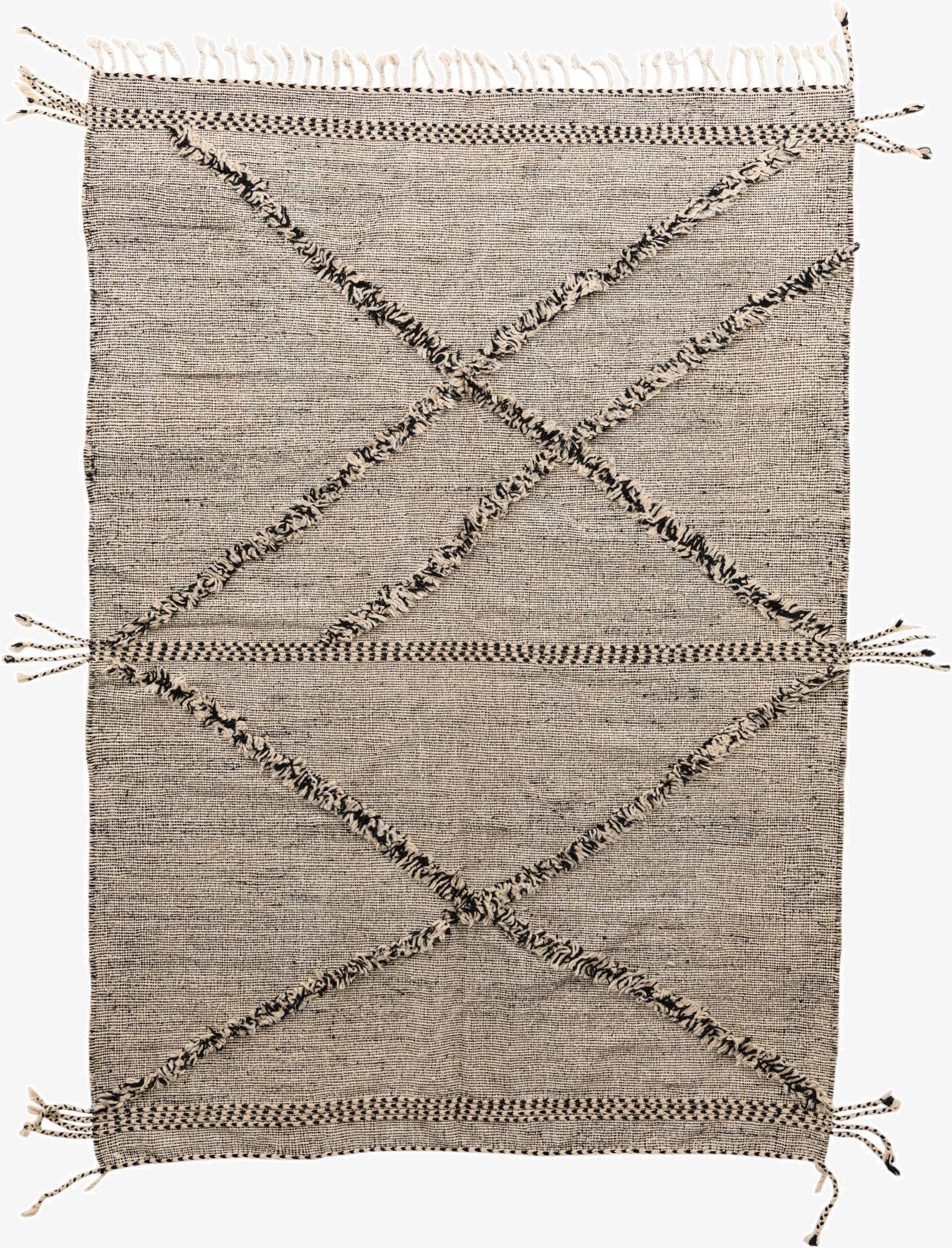 6' 8 x 9' 5  Hand Knotted Moroccan Wool Rug