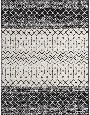 Black and White Moroccan Trellis Rug