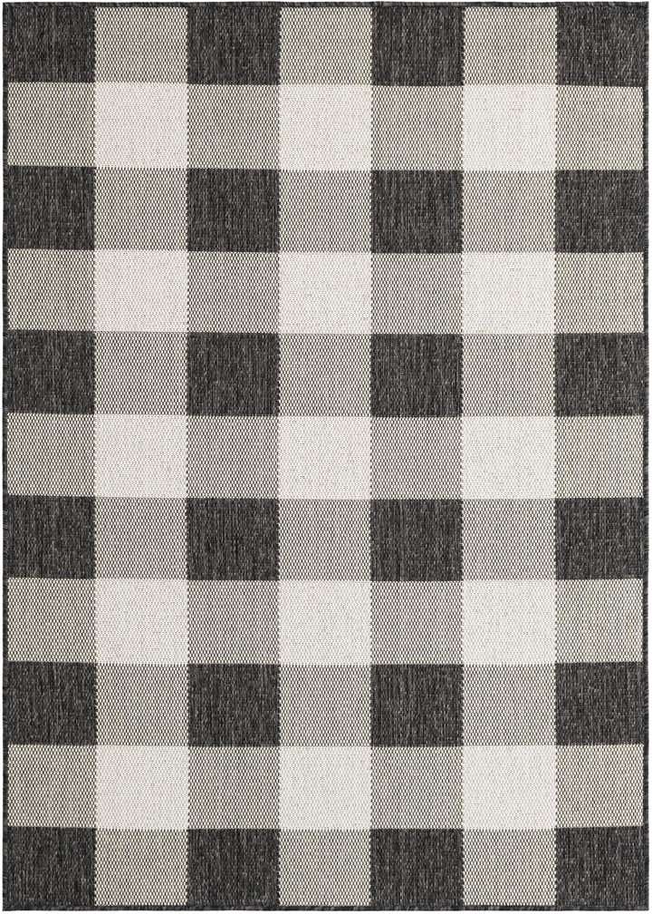 4' x 6' Easy-Clean Checkered Indoor / Outdoor Rug