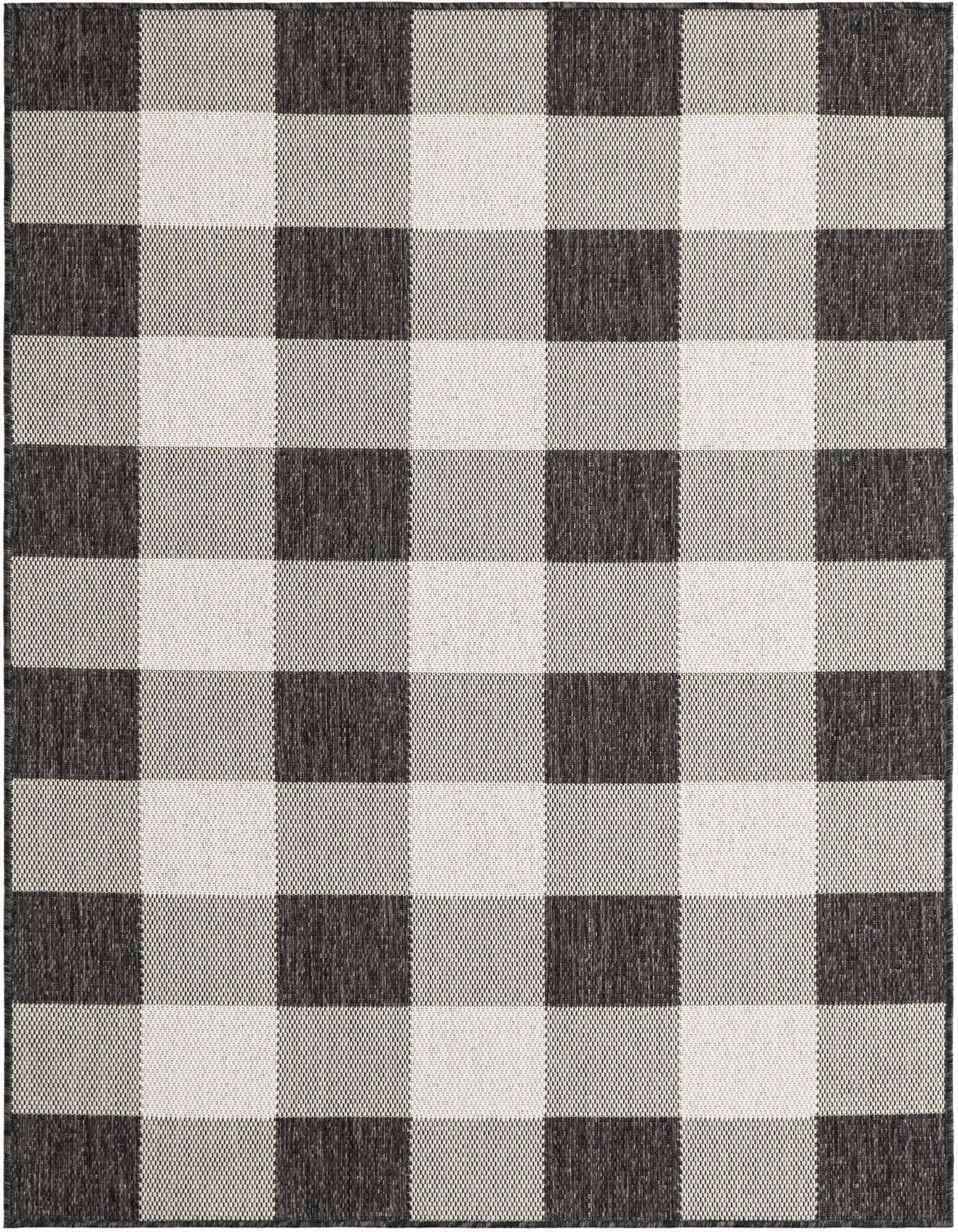 4' x 6' Easy-Clean Checkered Indoor / Outdoor Rug