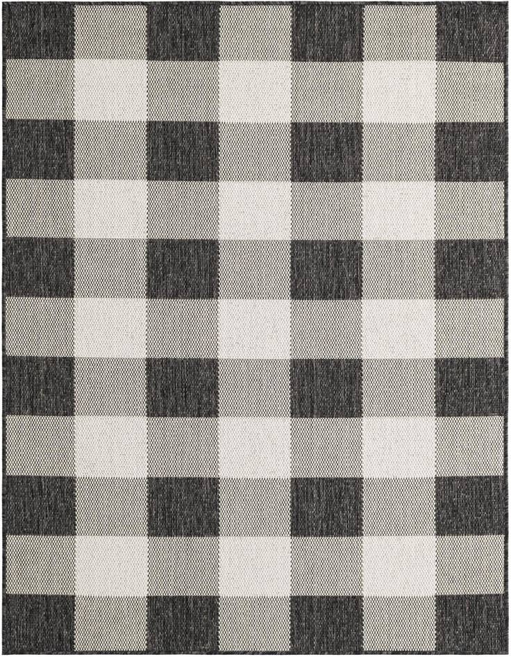 Detail image of 4' x 6' Easy-Clean Checkered Indoor / Outdoor Rug