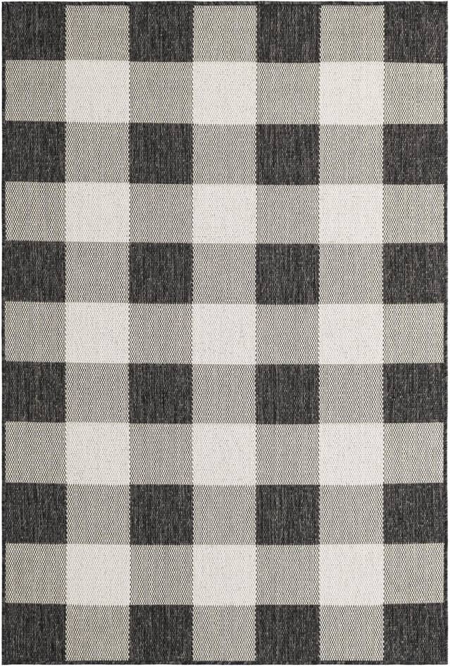 Detail image of 4' x 6' Easy-Clean Checkered Indoor / Outdoor Rug