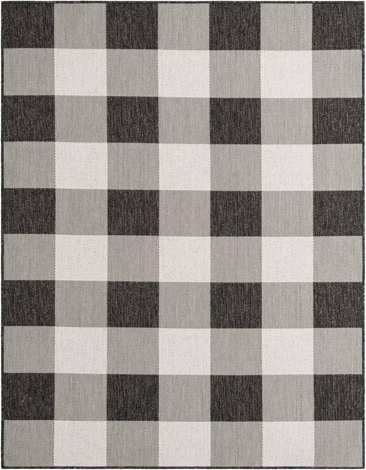 Detail image of 5' 3 x 7' Easy-Clean Checkered Indoor / Outdoor Rug