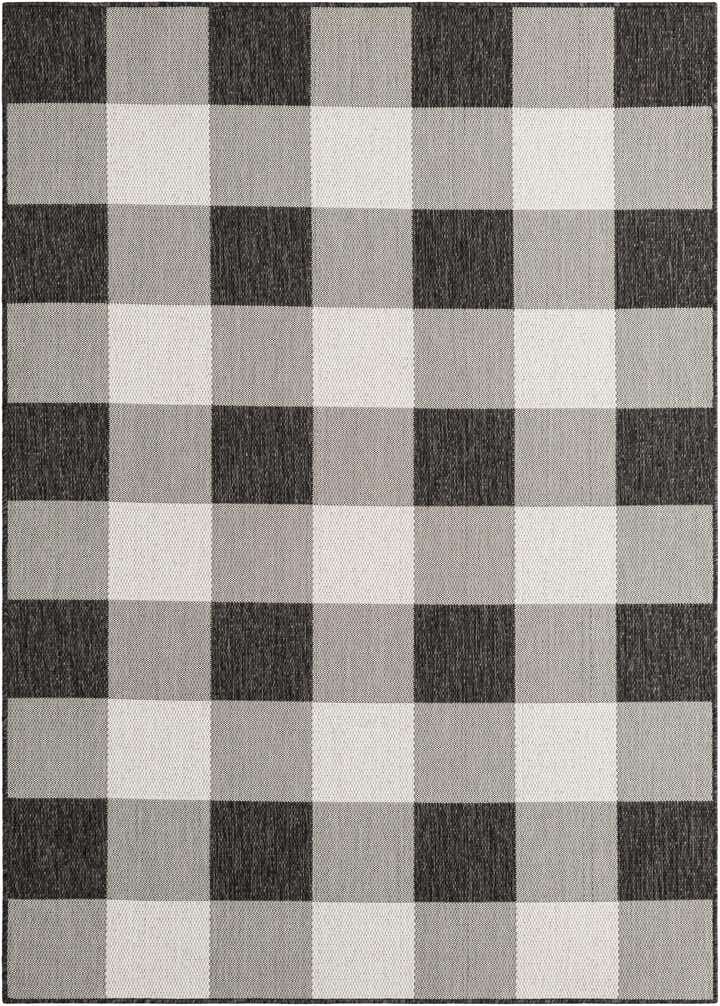 5' 3 x 7' Easy-Clean Checkered Indoor / Outdoor Rug