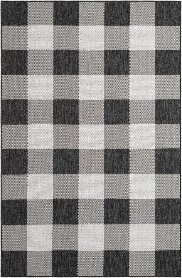 Detail image of 5' 3 x 8' Easy-Clean Checkered Indoor / Outdoor Rug