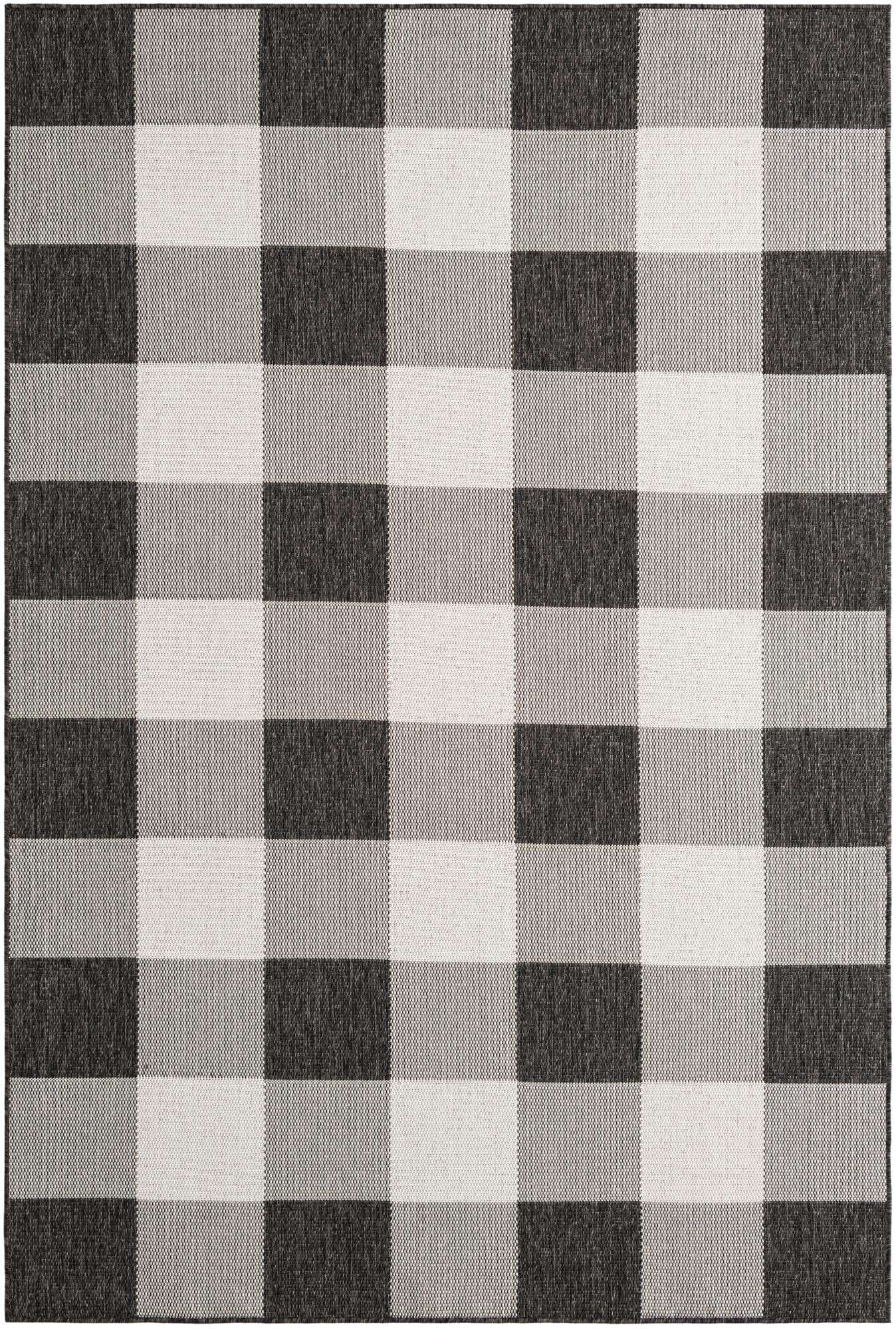 6' x 9' Easy-Clean Checkered Indoor / Outdoor Rug