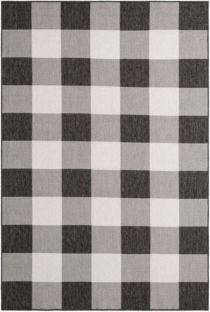 6' x 9' Easy-Clean Checkered Indoor / Outdoor Rug