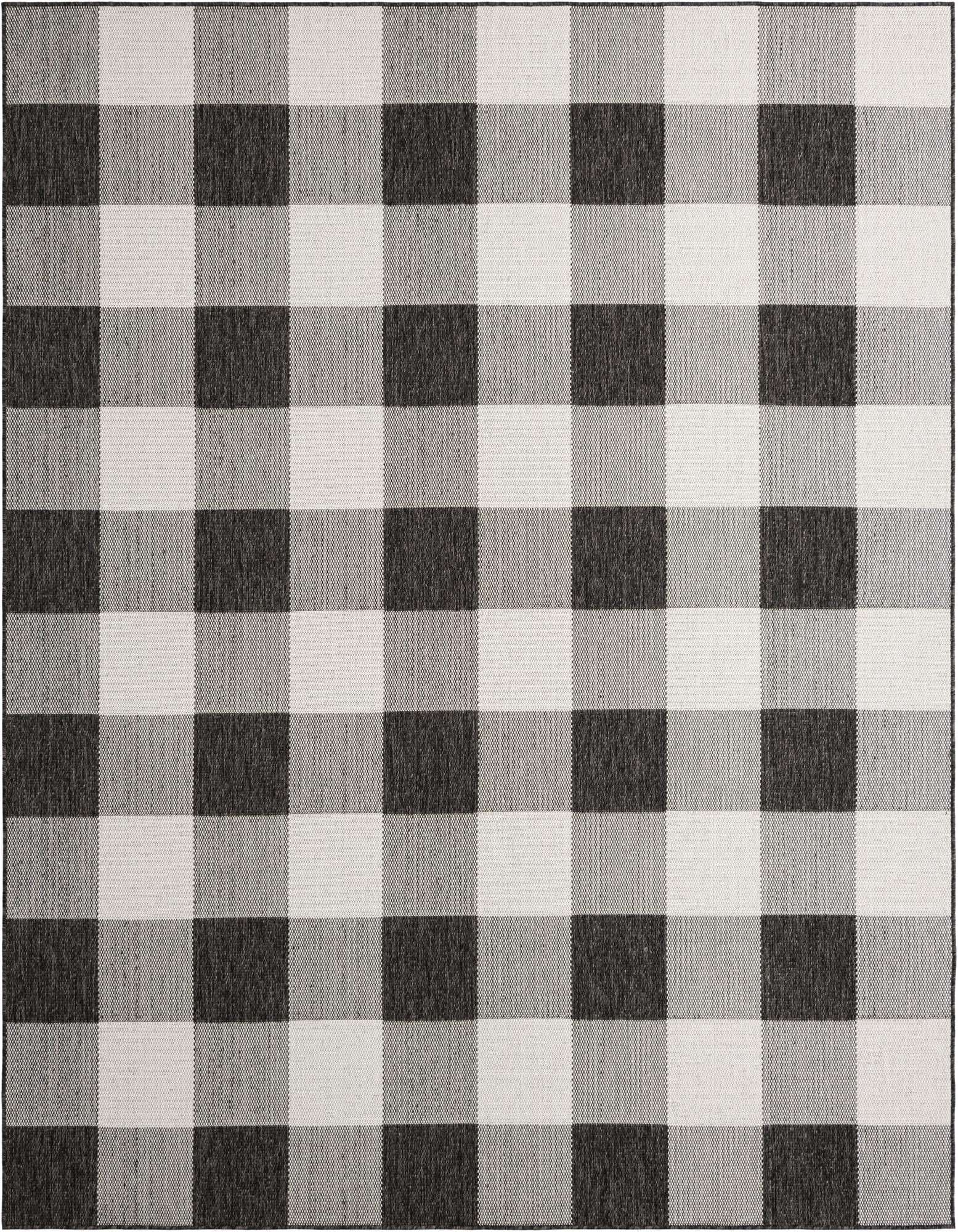 7' 10 x 10' Easy-Clean Checkered Indoor / Outdoor Rug
