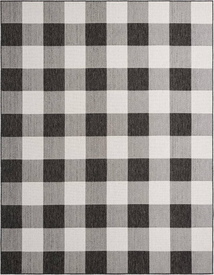Detail image of 7' 10 x 10' Easy-Clean Checkered Indoor / Outdoor Rug