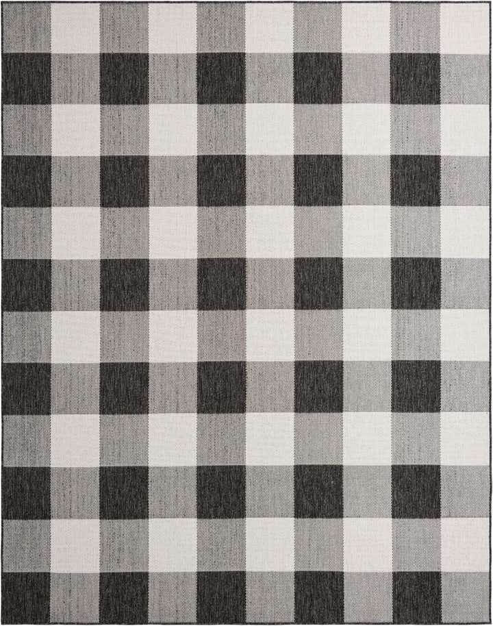 7' 10 x 10' Easy-Clean Checkered Indoor / Outdoor Rug