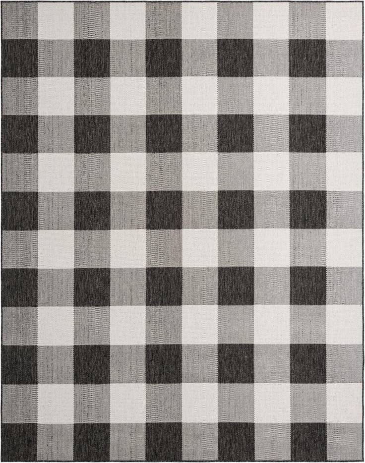 Detail image of 7' 10 x 10' Easy-Clean Checkered Indoor / Outdoor Rug