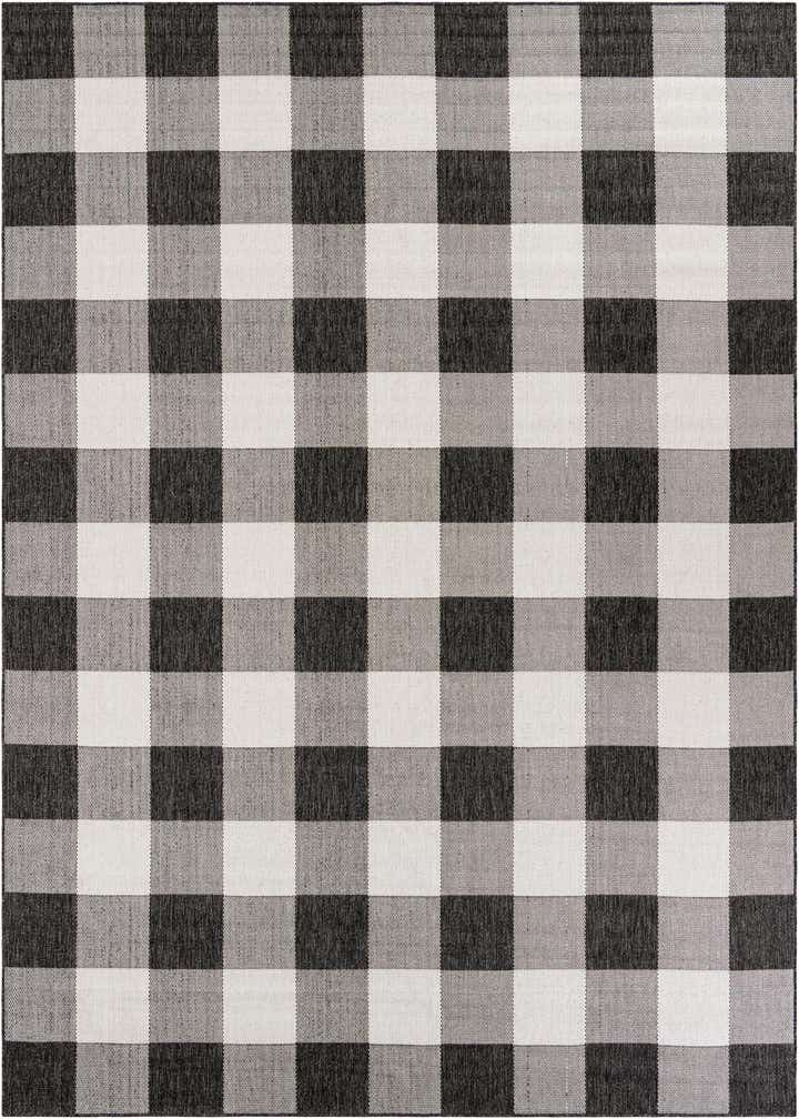 9' x 12' Easy-Clean Checkered Indoor / Outdoor Rug