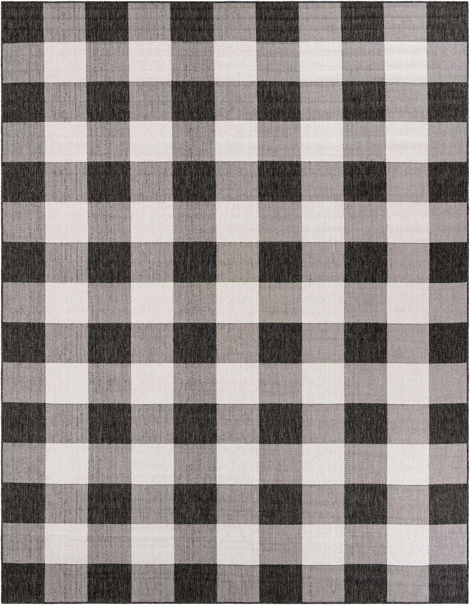 9' x 12' Easy-Clean Checkered Indoor / Outdoor Rug