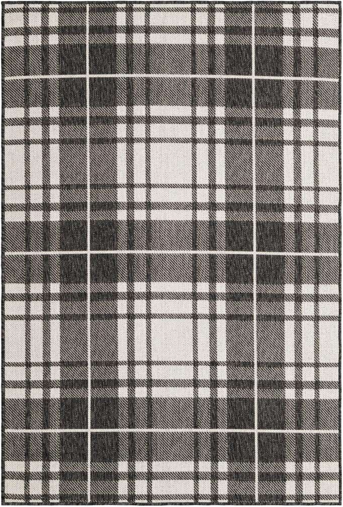 4' x 6' Easy-Clean Checkered Indoor / Outdoor Rug