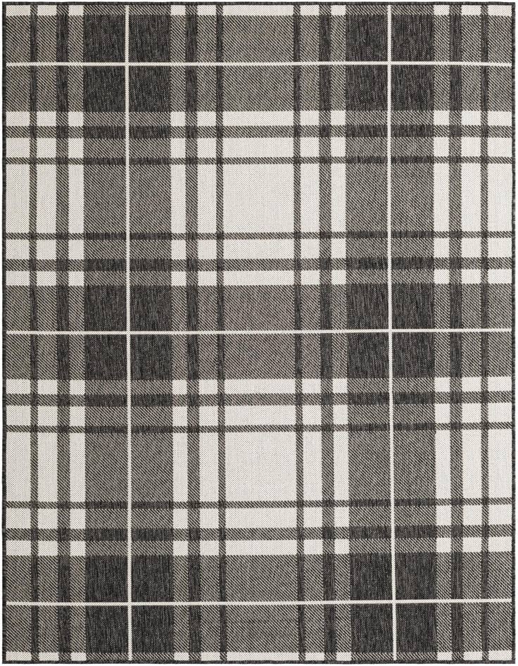 Detail image of 5' 3 x 7' Easy-Clean Checkered Indoor / Outdoor Rug