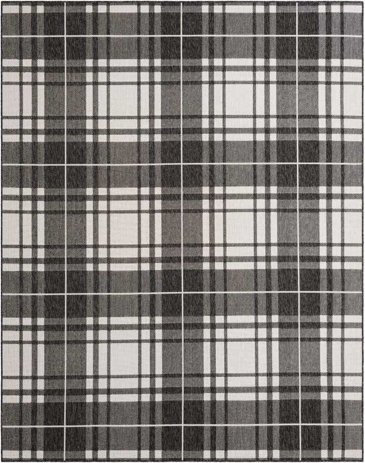7' 10 x 10' Easy-Clean Checkered Indoor / Outdoor Rug