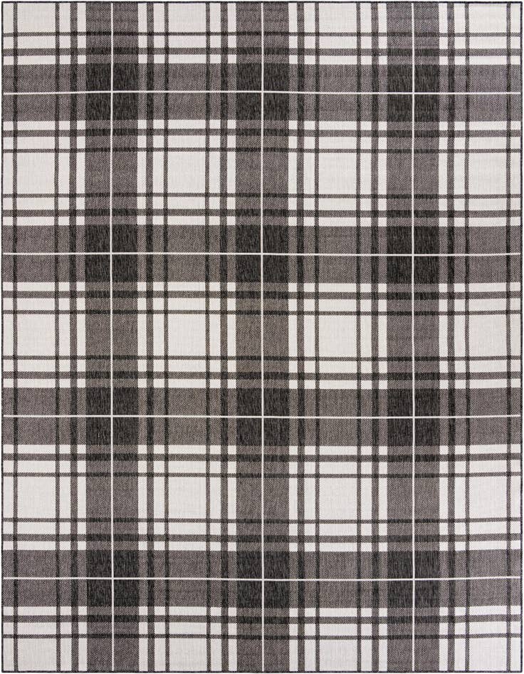 Detail image of 9' x 12' Easy-Clean Checkered Indoor / Outdoor Rug
