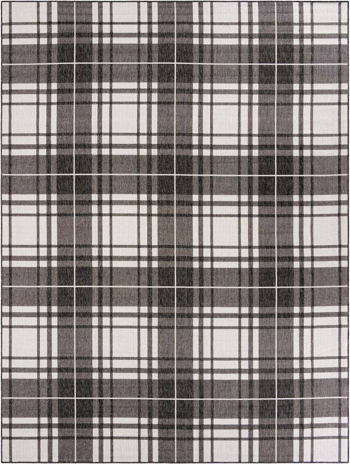 Detail image of 9' x 12' Easy-Clean Checkered Indoor / Outdoor Rug