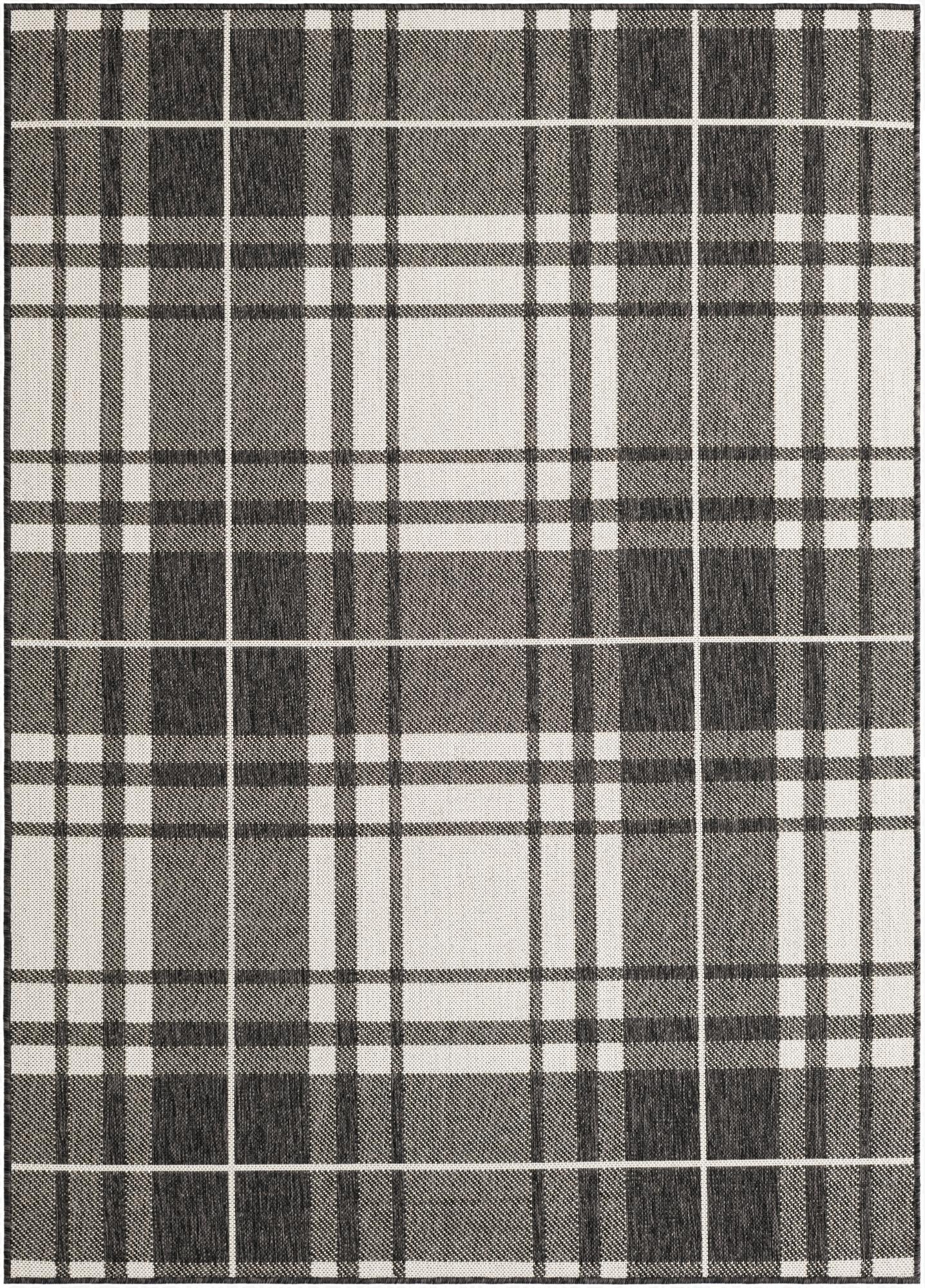 Primary image 5' 3 x 7'  Washable Checkered Indoor / Outdoor Rug