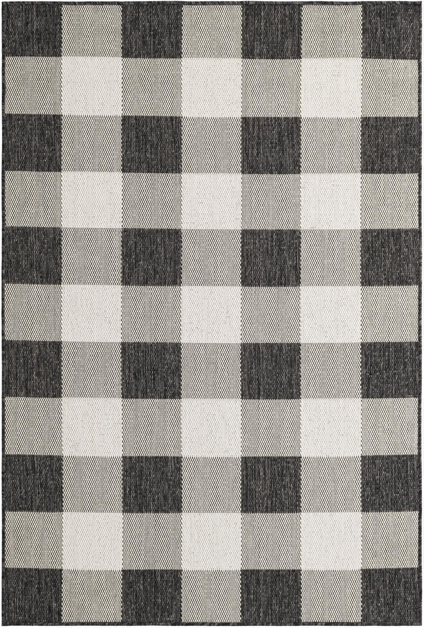 125cm x 185cm  Washable Checkered Indoor / Outdoor Alfombra