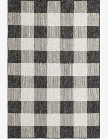 4' x 6' Easy-Clean Checkered Indoor / Outdoor Rug