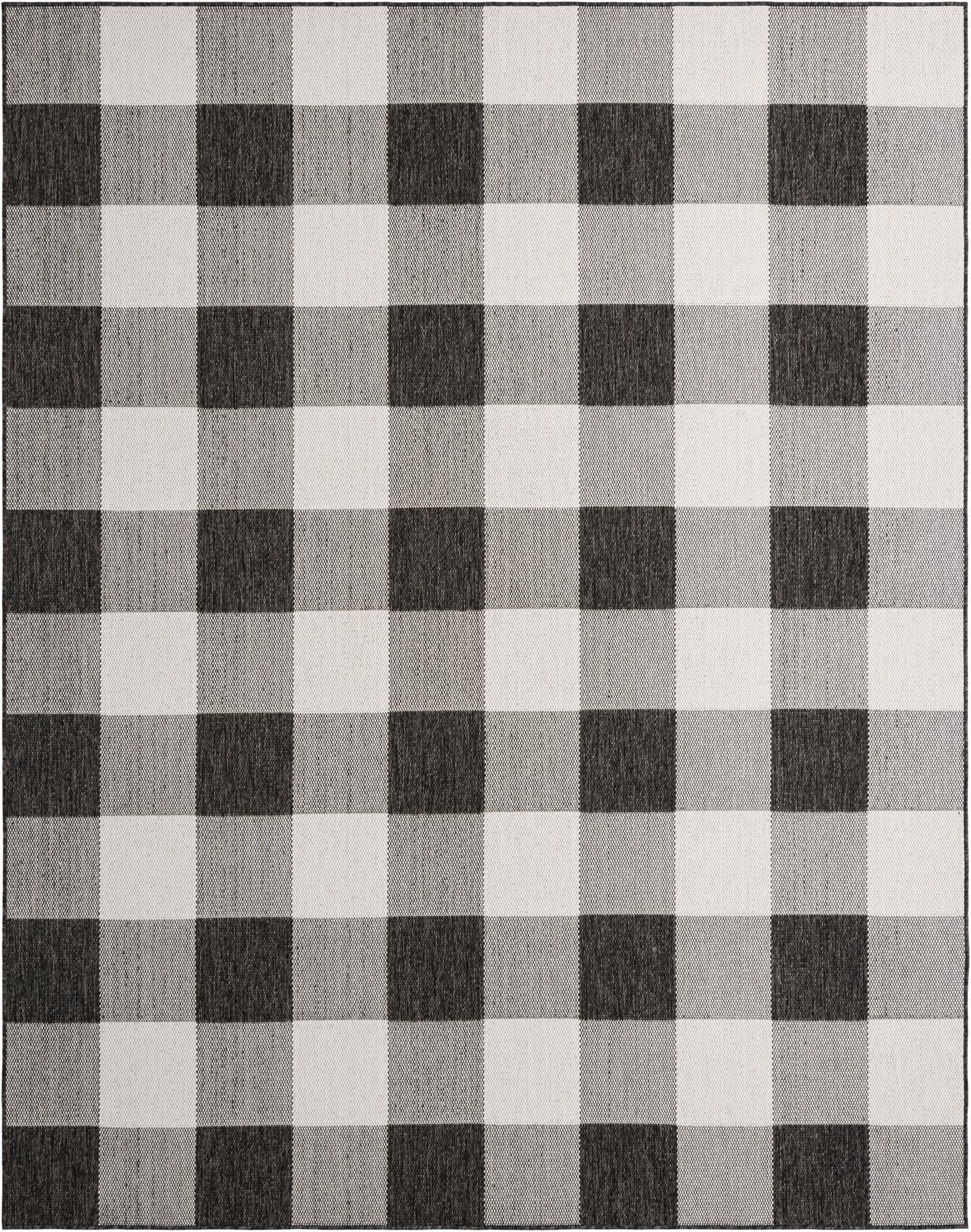 7' 10 x 10'  Washable Checkered Indoor / Outdoor Rug