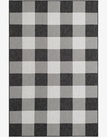 5' 3 x 8' Easy-Clean Checkered Indoor / Outdoor Rug