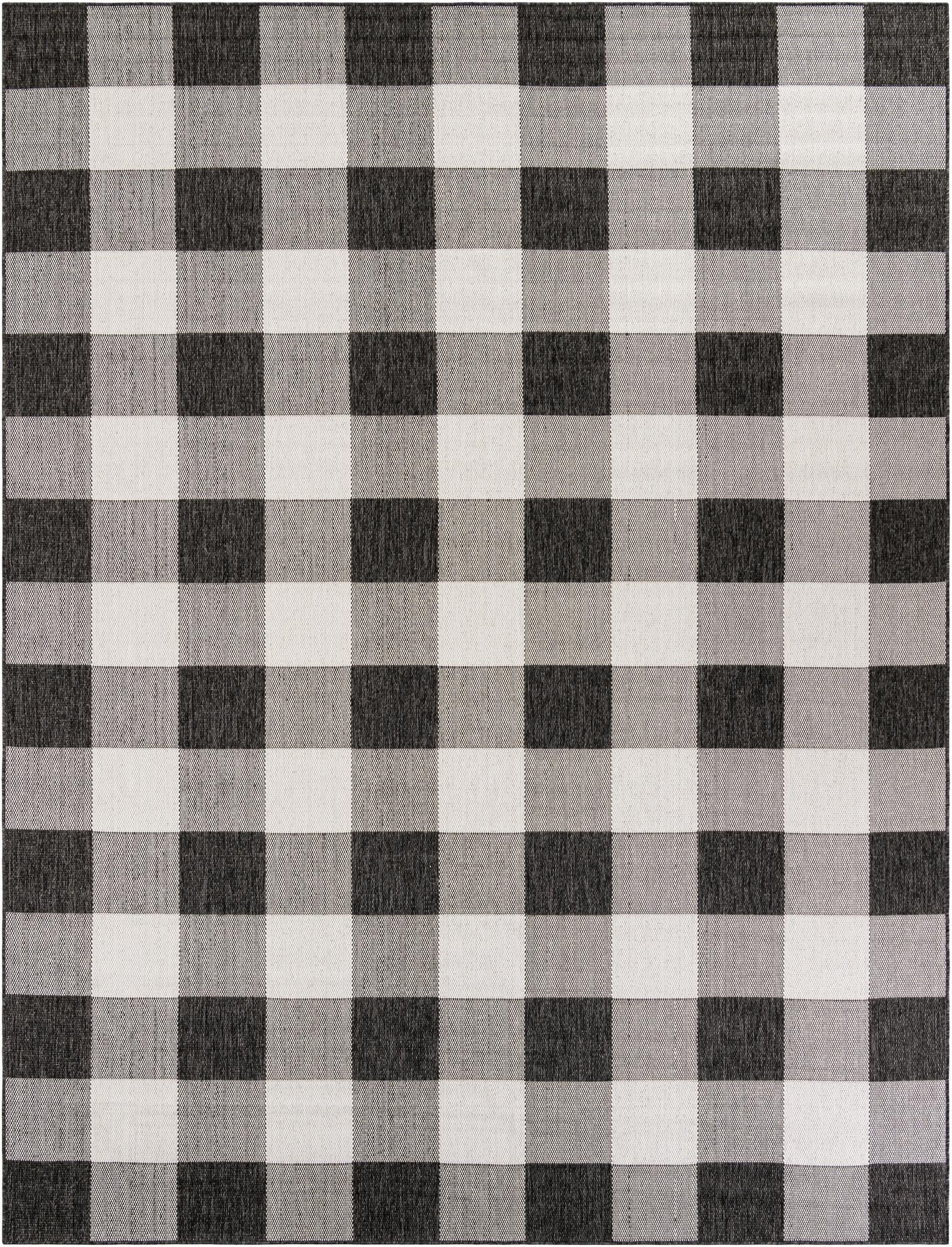 Primary image 9' x 12'  Washable Checkered Indoor / Outdoor Rug