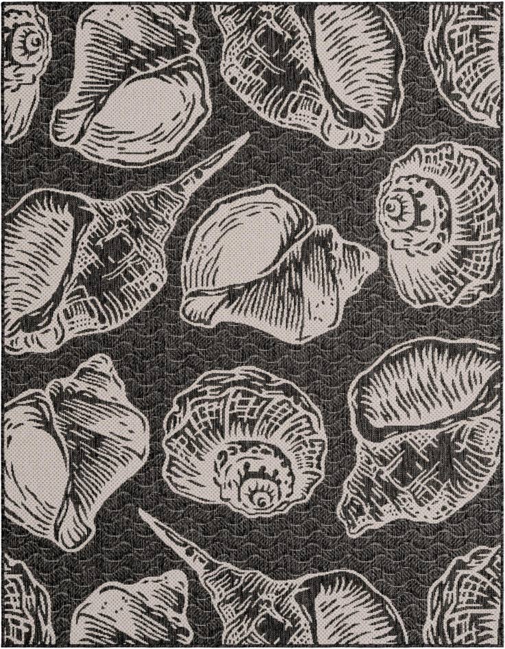 Detail image of 5' 3 x 7' Easy-Clean Coastal Indoor / Outdoor Rug
