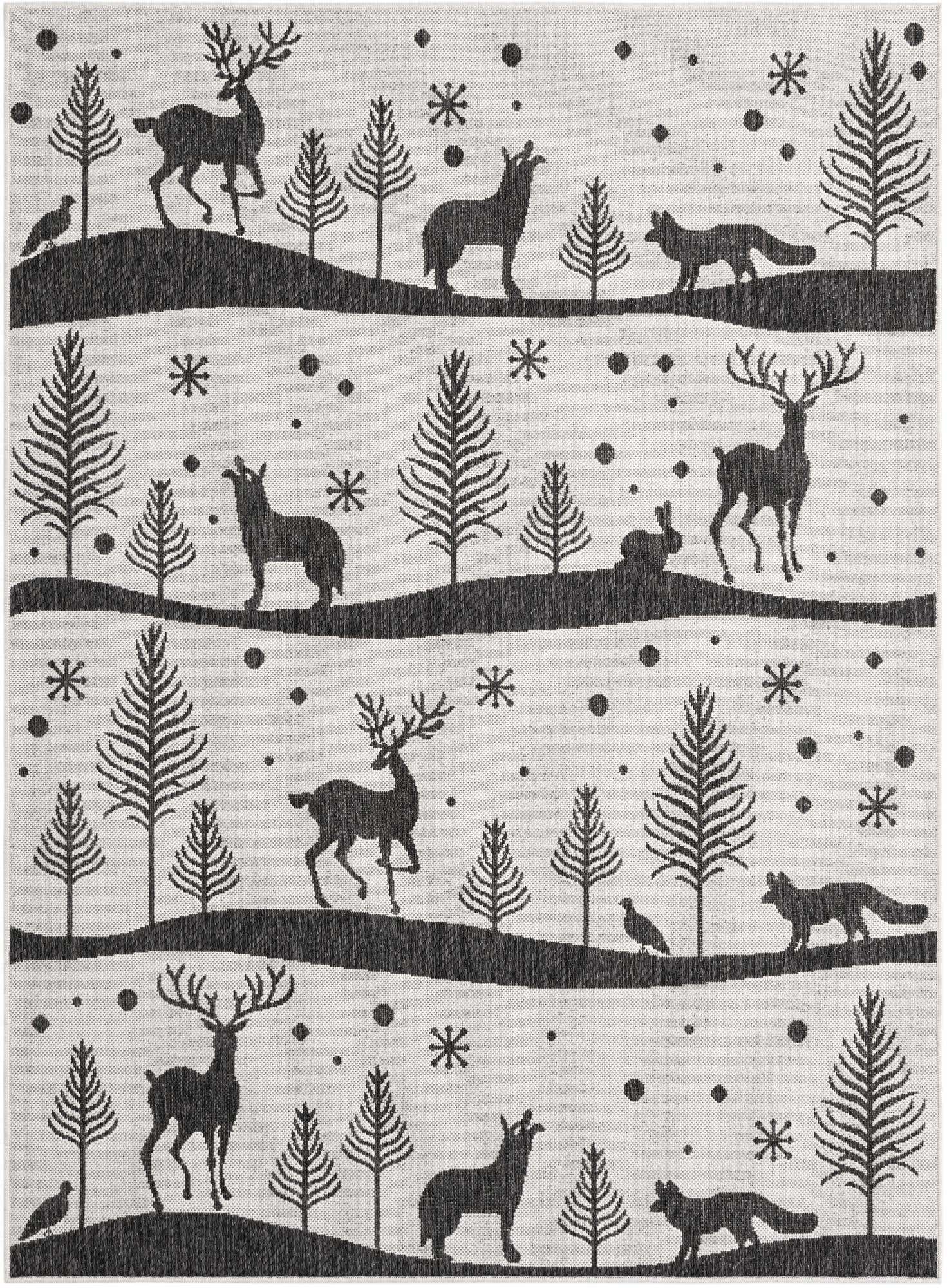 5' 3 x 7' Easy-Clean Holiday Indoor / Outdoor Rug