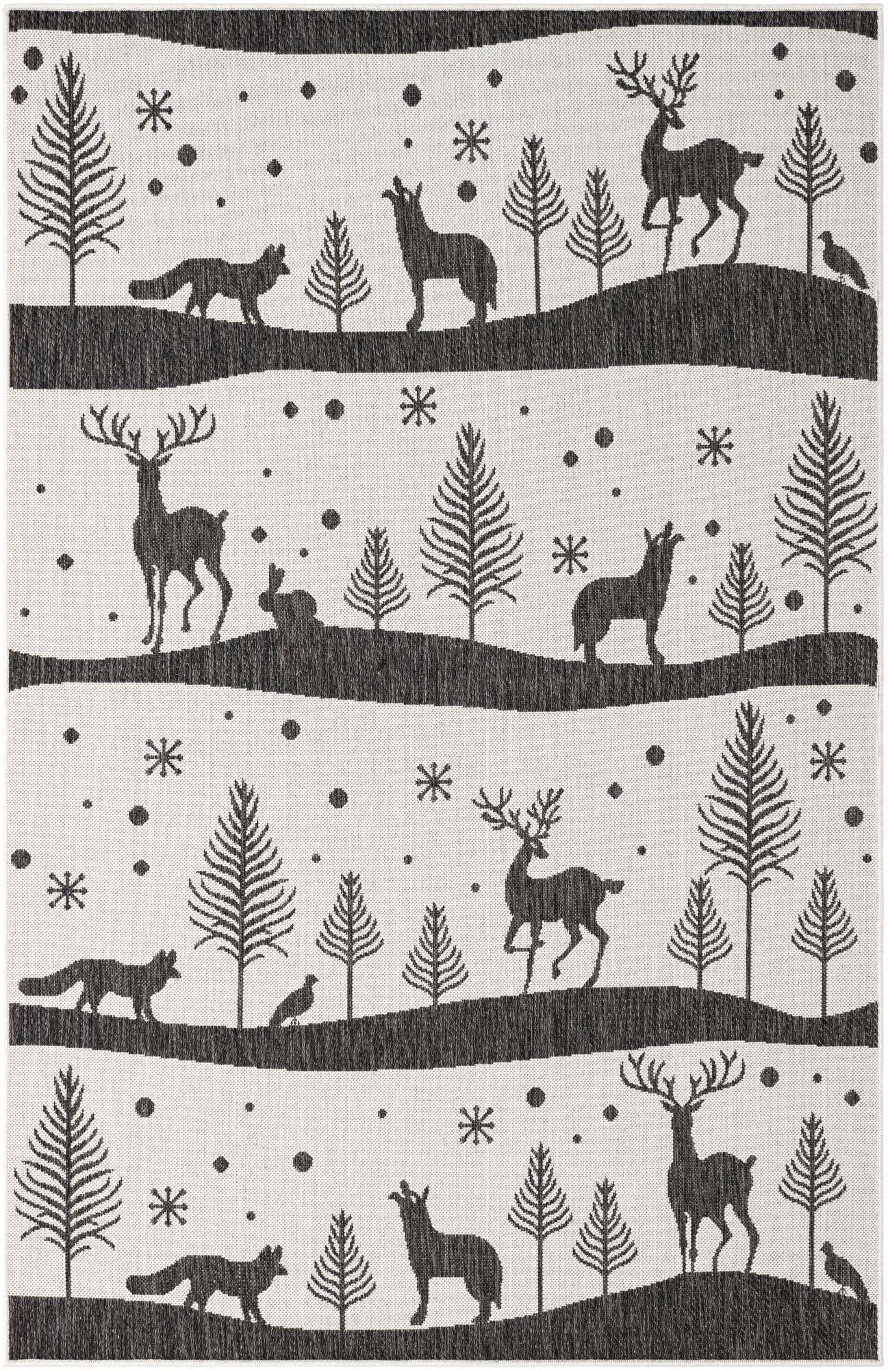 5' 3 x 8' Easy-Clean Holiday Indoor / Outdoor Rug