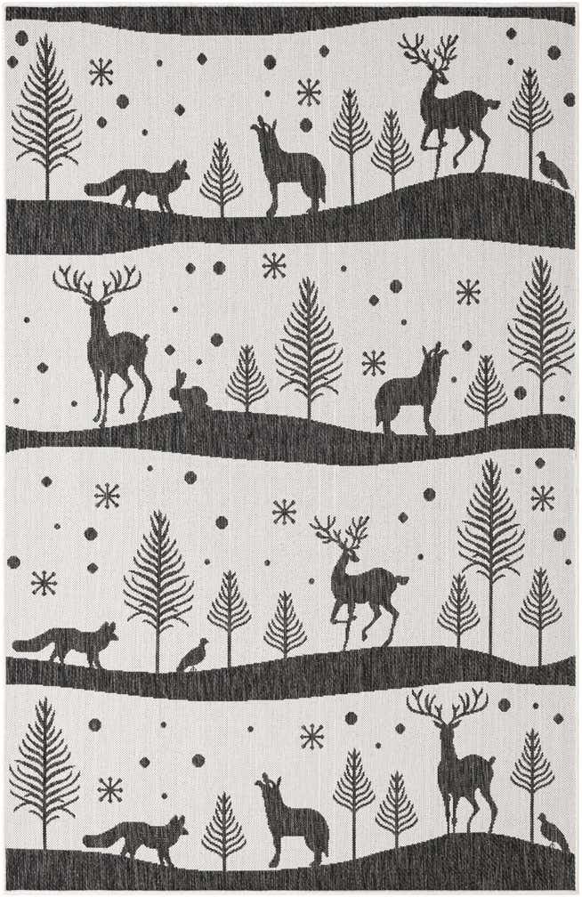 5' 3 x 8' Easy-Clean Holiday Indoor / Outdoor Rug
