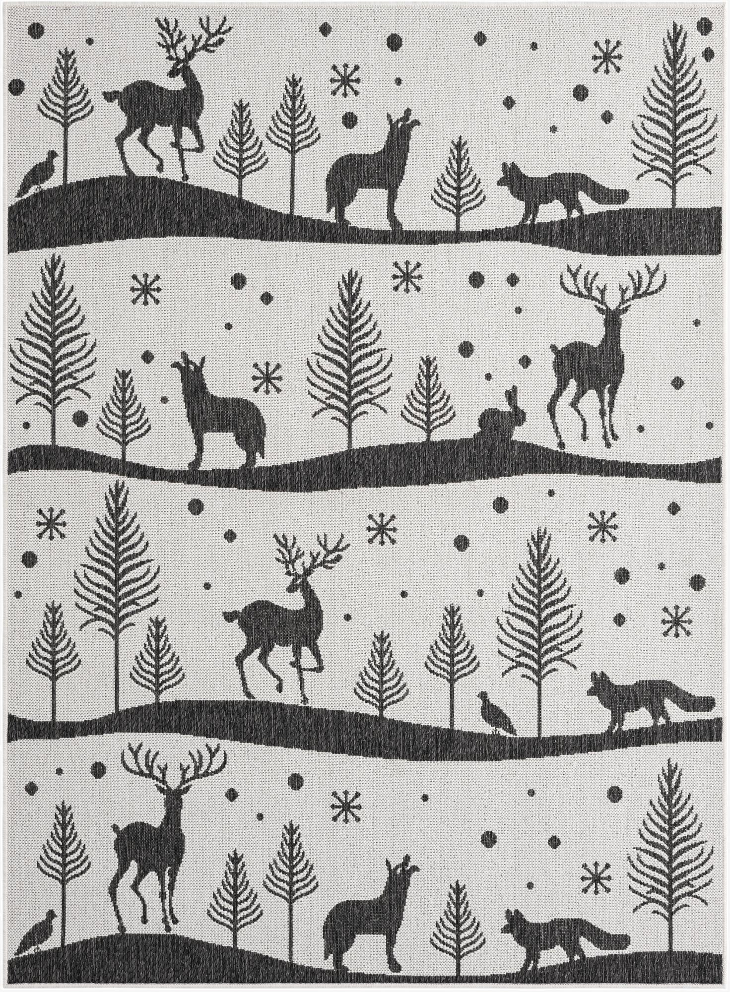 5' 3 x 7'  Washable Holiday Indoor / Outdoor Rug