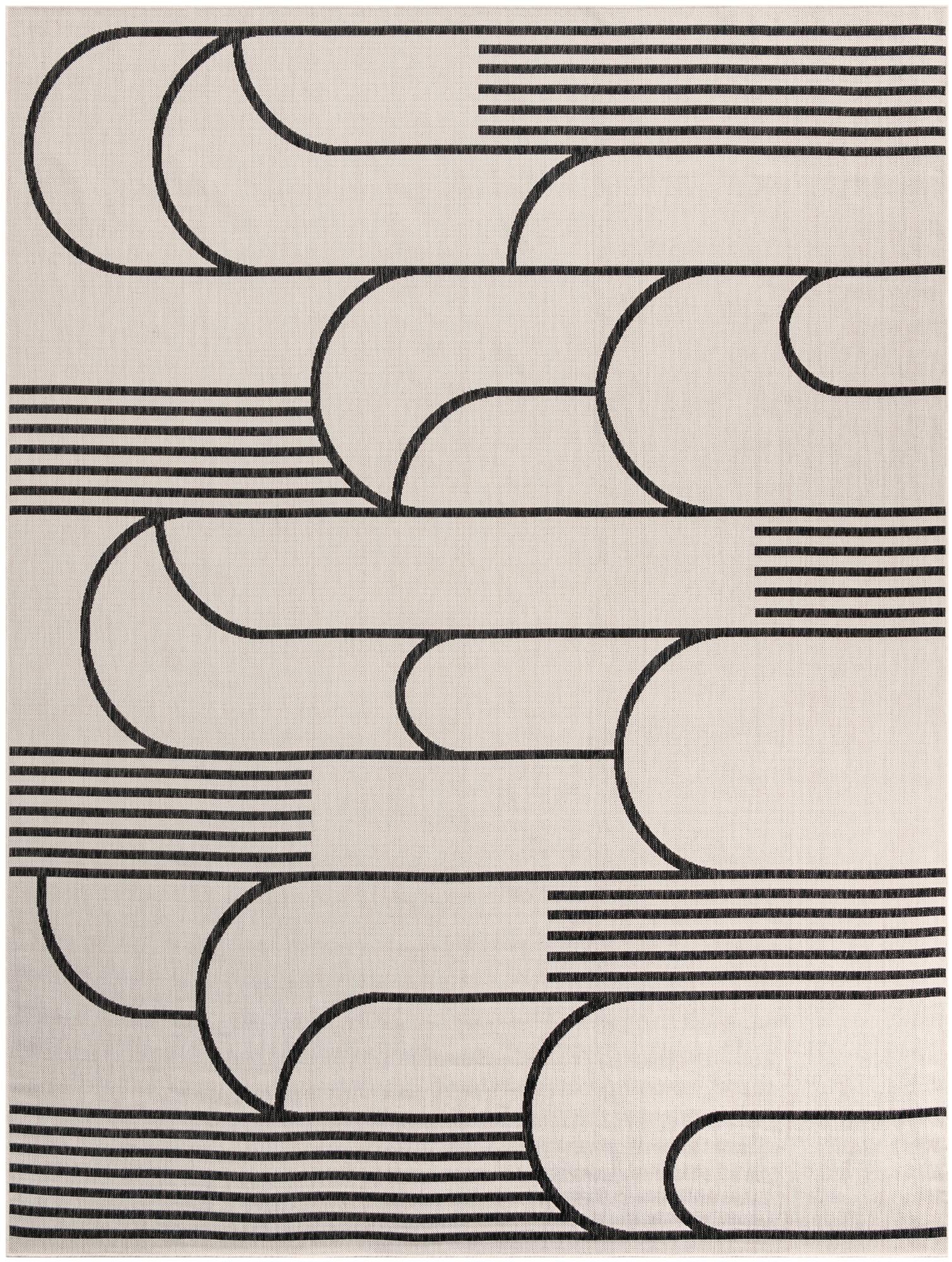 9' x 12' Easy-Clean Modern Indoor / Outdoor Rug