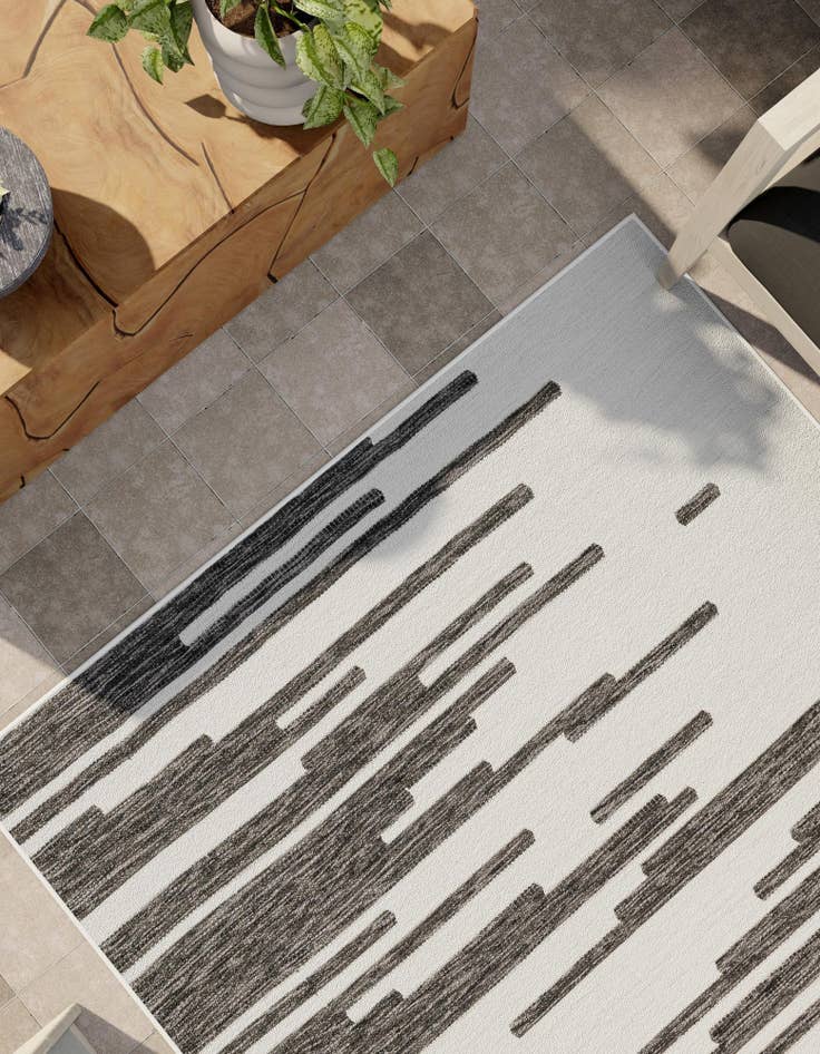 Detail image of 9' x 12'  Washable Modern Indoor / Outdoor Rug