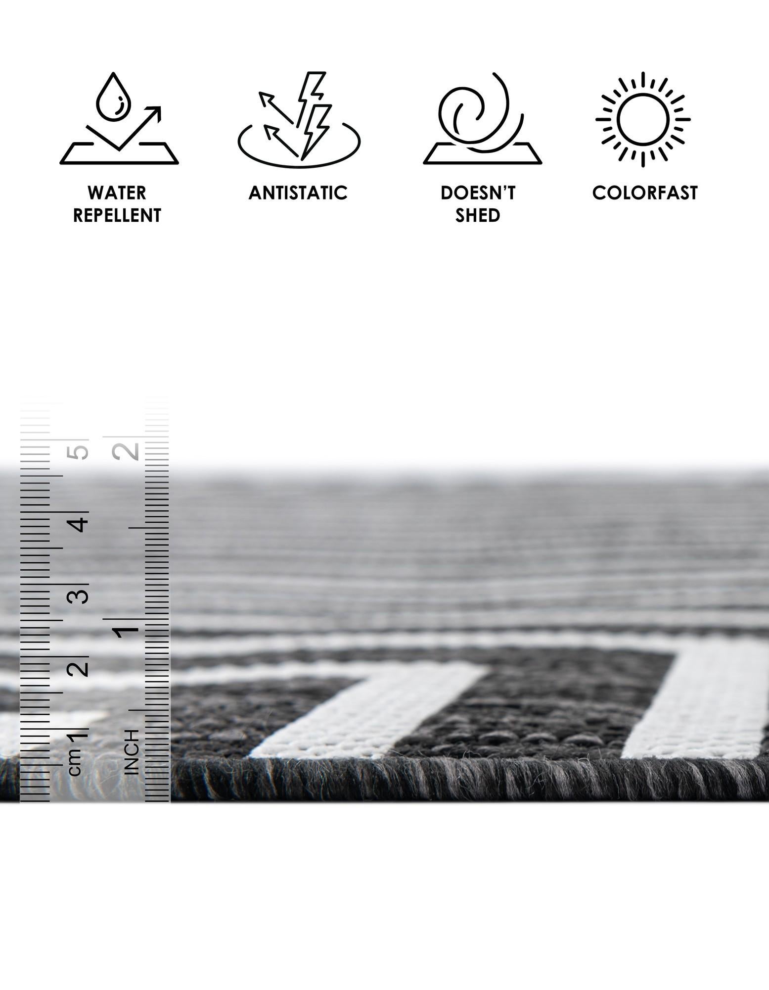 9' x 12' Easy-Clean Modern Indoor / Outdoor Rug