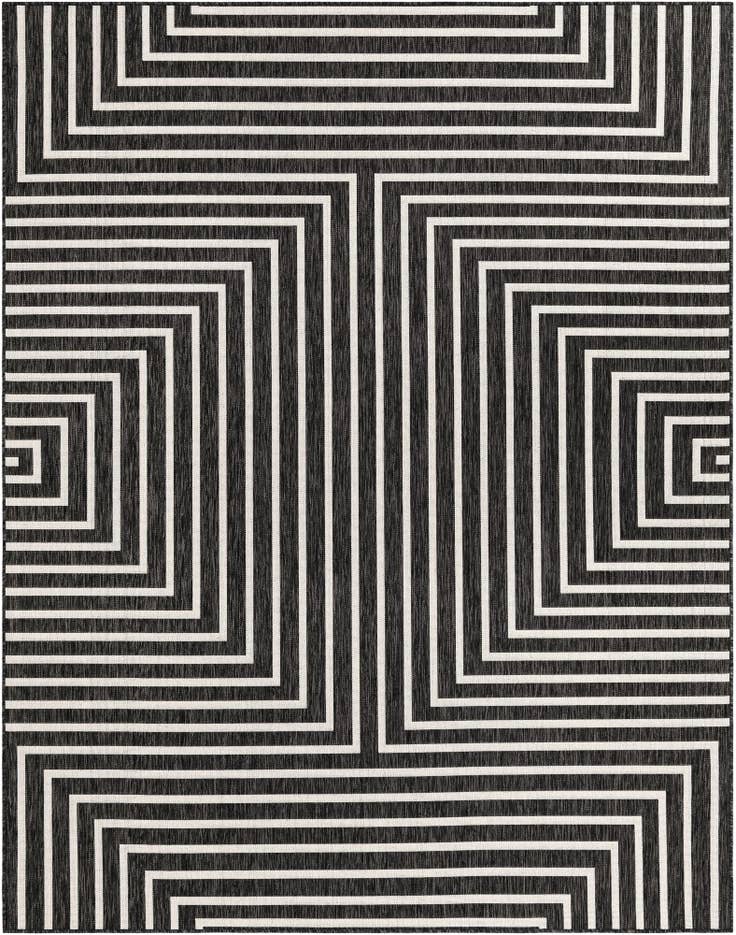 Detail image of 7' 10 x 10' Easy-Clean Modern Indoor / Outdoor Rug