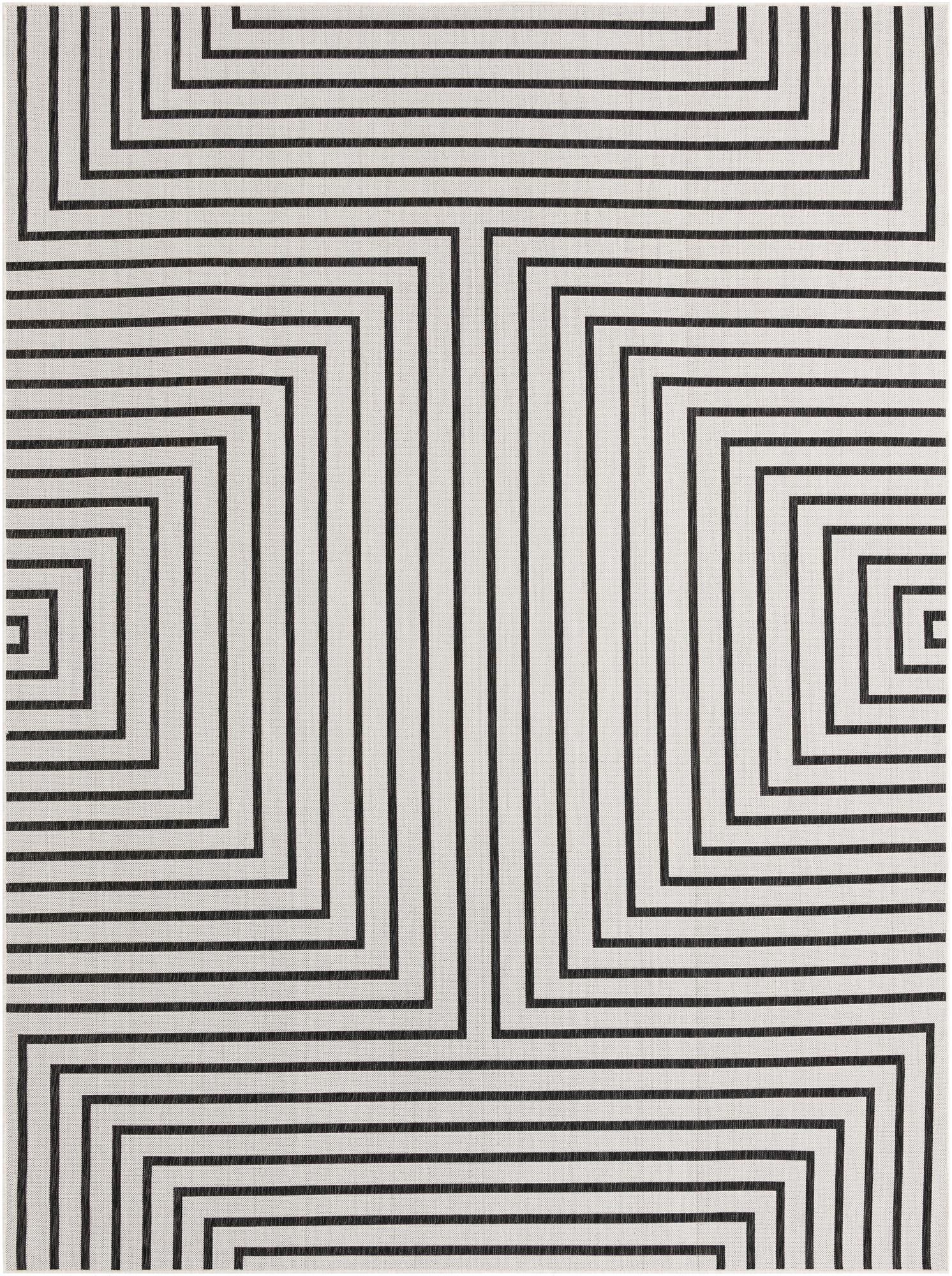 9' x 12' Easy-Clean Modern Indoor / Outdoor Rug