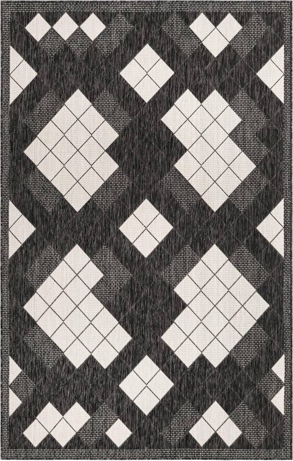 Detail image of 5' 3 x 8' Easy-Clean Modern Indoor / Outdoor Rug