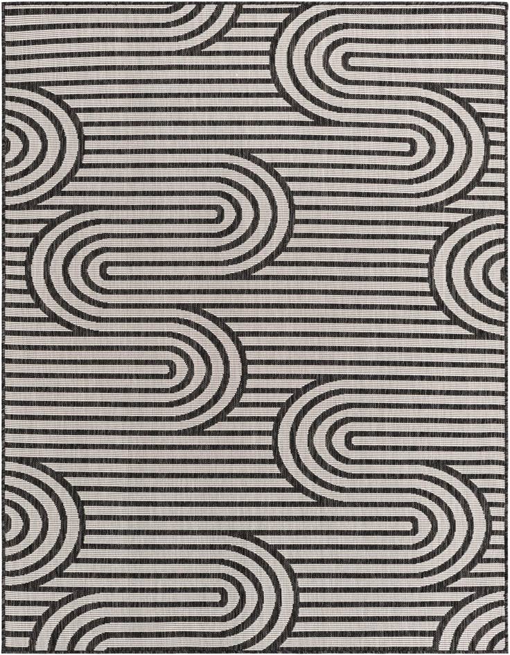 Detail image of 5' 3 x 8' Easy-Clean Modern Indoor / Outdoor Rug