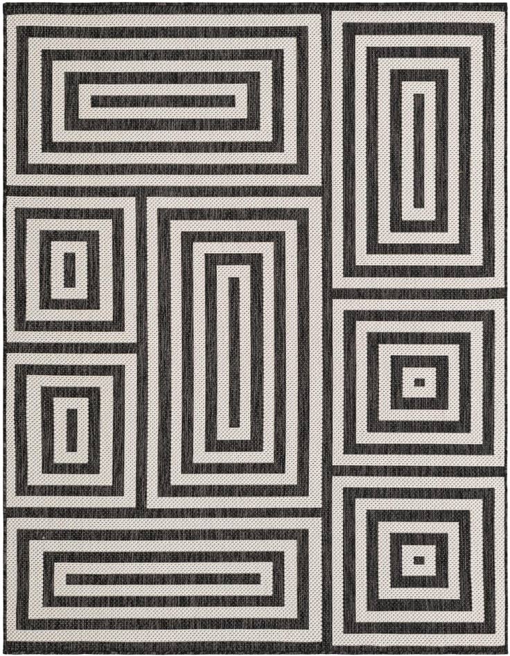 Detail image of 5' 3 x 7' Easy-Clean Modern Indoor / Outdoor Rug