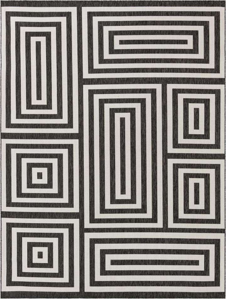 9' x 12' Easy-Clean Modern Indoor / Outdoor Rug