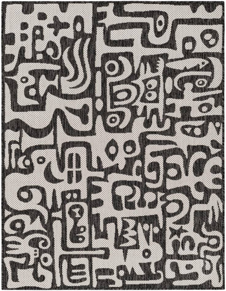 Detail image of 4' x 6' Easy-Clean Modern Indoor / Outdoor Rug